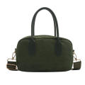 Luxury Boston Bag Large Capacity Crossbody Bag Suede Solid Color for Travel Work. 