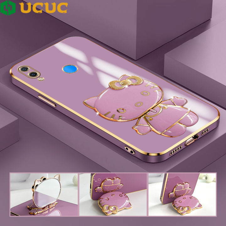 UCUC%20for%20Huawei%20Nova%203i%20/%20P%20Smart%20Plus%20Back%20Cover%20+%20kitty%20Mirror%20Holder%20Luxury%206D%20Plating%20Phone%20Case%20-%20Image%202