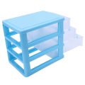 fasdaga 2 Pcs 3 Layers Mini Translucent Drawer Type Plastic Storage Box, Rose Red & Blue. 