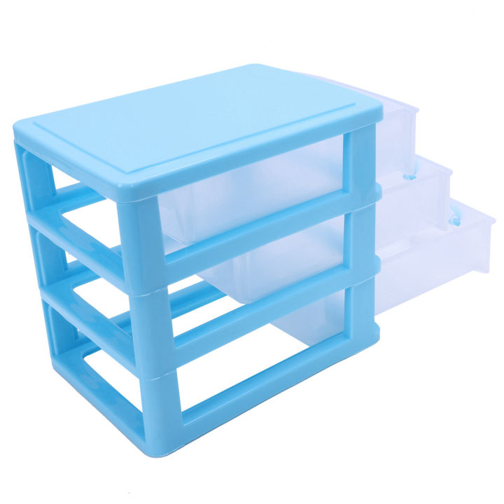 fasdaga%202%20Pcs%203%20Layers%20Mini%20Translucent%20Drawer%20Type%20Plastic%20Storage%20Box,%20Rose%20Red%20&%20Blue%20-%20Image%203