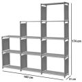 9 Cube 4 Layer Multipurpose Book Shelf - Color May Vary. 