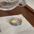 Retro Romantic Matching Drop Glaze Gold Color Open Rings Women Fashion Jewelry MNP. 