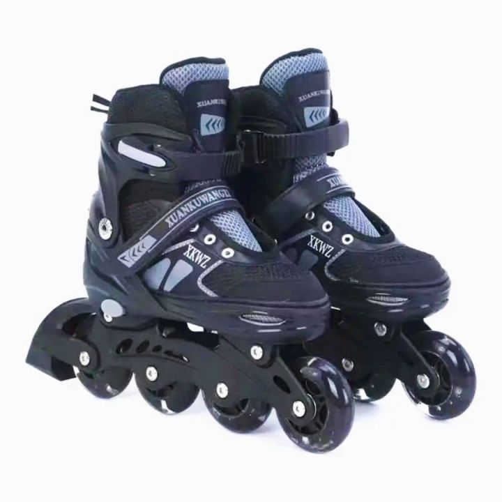 Adjustable%20Skate%20Shoes%20Flashing%20Light%20Up%20Roller%20Skate%204%20Rubber%20Wheels%20Skate%20Shoes%20Set%20-%20Image%204