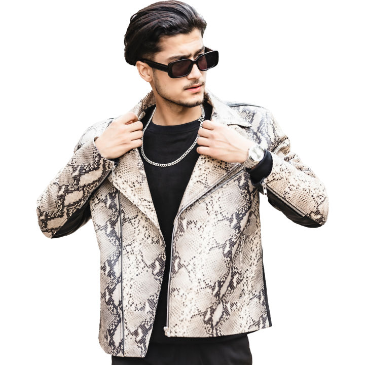Reptile Printed Premium Rhino Leather Jacket