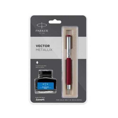 Parker%20Vector%20Mettalix%20Fountain%20Pen%20With%20Free%20Black%20Quink%20Ink%20Bottle%20-%20Image%202