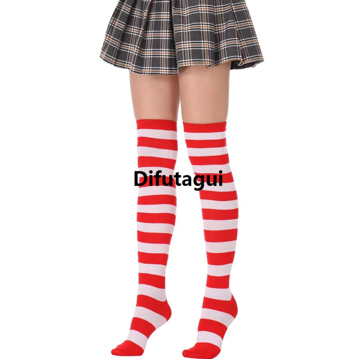 Difutagui%202021%20New%20Socks%20Long%20Tube%20Ladies%20Japanese%20Blue%20and%20White%20Striped%202025%20Over-knee%20Socks%20Thigh%20Socks%20Thigh%20High%20Stockings%20Knee%20High%20-%20Image%203