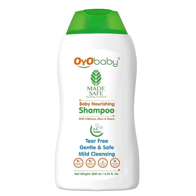 OYO BABY Nourishing Daily Moisturizing Baby Shampoo | Tear Free Formula with Hibiscus, Khus & Lemon | 200ml