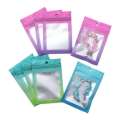 100Pcs Gradient Bags Resealable With Zipper Plastic Display Pouch Jewelry Storage Packaging Small Businesses Supplies. 