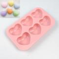 Six lines Heart cake baking mold High-quality Valentine's Day Silicone Love mousse chocolate silicone mold Heart-shaped for Baking enthusiasts Valentine's Day gift Home baking Dessert decoration Party. 