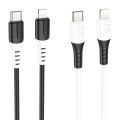 Hoco X82 Silicone Anti Bending 3A 1M Type C PD to Lightning Cable For iP X, 11, 12, 13, 14, Pro and Max Series 20 Watt Charger. 