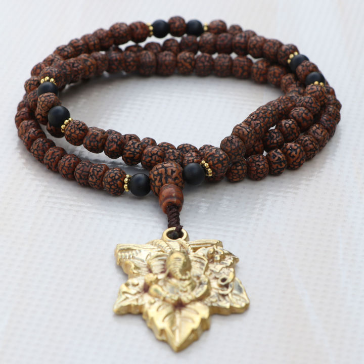 Ganesha Rudraksha Seed Japa Mala- Lotus Handicrafts