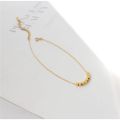 【Cheap】ZOXI crushed gold small square sugar anklet women's non-fading foot chain women's light luxury ins niche design eight directions to make money. 