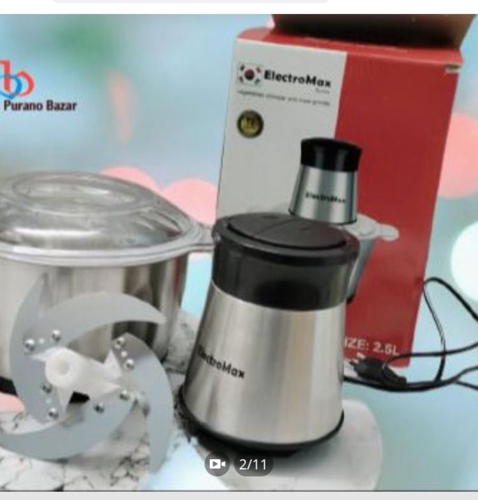 Electromax%20Stainless%20Steel%20Electric%20Vegetable%20Chopper%20And%20Meat%20Grinder%20Food%20Processor-%202.5%20Lit%20-%20Image%202