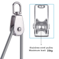 12PCS Single Pulley Block M15 Stainless Steel Small Pulley Roller for Rope Cord in °Swivel Silver Pulley. 
