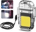 Dual Arc Lighter with LED Flashlight 2 in 1  Lighter USB Rechargeable Lighter Flameless Waterproof Windproof Mini Electric Lighter. 
