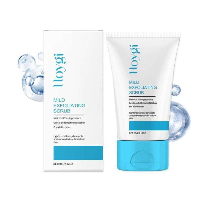 HOYGI gentle exfoliating scrub gently cleanses, nourishes, moisturizes, hydrates, and smooths the skin