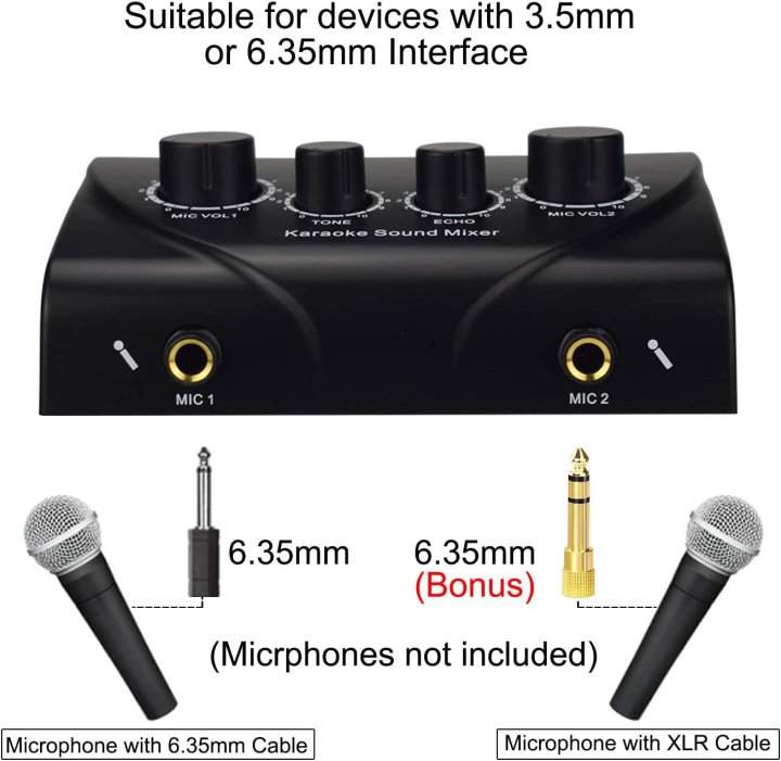 Portable%20Karaoke%20Mixer,Professional%20Digital%20Audio%20Sound%20Karaoke%20Machine%20Echo%20Mixer%20System%20for%20Family%20Party%20Entertainment,%202%20Mic%20Inputs%20for%20TV/PC%20&%20Amplifier%20-%20Image%202