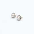 925 Sterling Silver/ Pure Silver Pearl Stud Earrings For Unisex. 