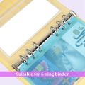 ARELENE 28 Pieces Binder Pockets A6 Size 6 Holes Binder Zipper Folders Waterproof PVC Loose Leaf Bags for 6-Ring Binder Notebook. 