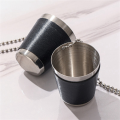NAMUNY Pack of 12 Cups Metal for Hanging Glasses Stainless Steel with Chain Glass 30ml Cup for Parties,B. 