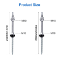 20cm Solar Hanger Bolts Solar Panel Roof Mounting Screws M10 Solar PV Panel Mounting Bracket for Fixing Solar Panel 6Pc Easy to Use. 