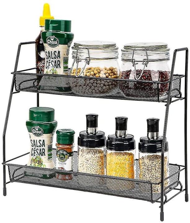Spice Rack Organizer for Countertop 2 Tier Bathroom Shelf Desktop ...
