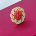 Ganesh Red Muga Free Size Adjustable Panchadhatu Ring Authi For Girls And Women. 