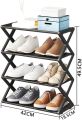 New 4-Tier Stackable Shoe Rack Organizer with Geometric Design. 