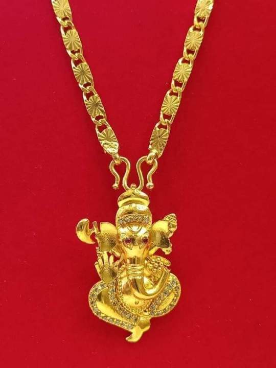 Panchadhatu%20Chain%20with%20Lord%20Ganesh%20Locket%20Lightweight%2050cm%20-%20Image%203