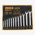 INGCO Power Tools  6-32mm  12pcs Combination Spanner Set Fine polished Packed by canvas bag. 