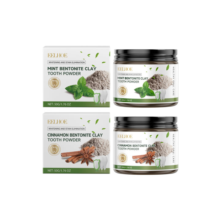 Mint Tooth Powder Whitening Teeth Cleaning Remove Yellow Teeth Bentonite Clay Powder for Fresh Breathing Dental and Oral Care