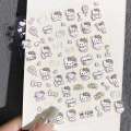Pink Skirt KT Hello Kitty Cartoon 3D Relief Ins Style Girly Adhesive Nail Decals Cup Stickers. 