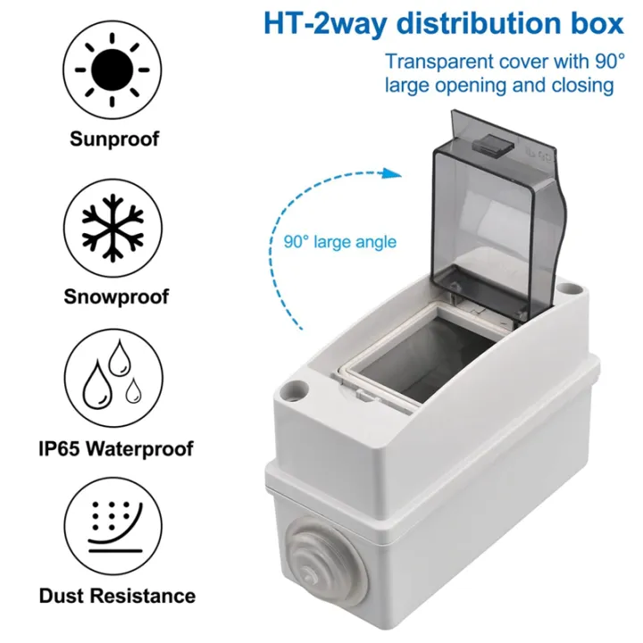 Sptrry2 Way Distribution Protection Box, Waterproof Transparent Cover 2 ...