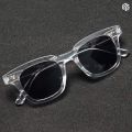 Transparent White Frame Black Lens Gentle Monster Sunglasses For Unisex. 