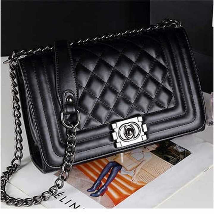 Side Box Bag for Women Fashion Handbag Shoulder Bag with Compartment