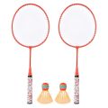 LKPCIGCXM Badminton Rackets for Children,Shuttlecocks Racquet Sports Set with 2 Balls for Kids Players Indoor Outdoor Sport Orange. 