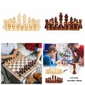 32PCS Staunton 2.2 in Wooden Chess International Wooden Word Chess Set Standard Delicate Chess Game Standard Tournamen. 