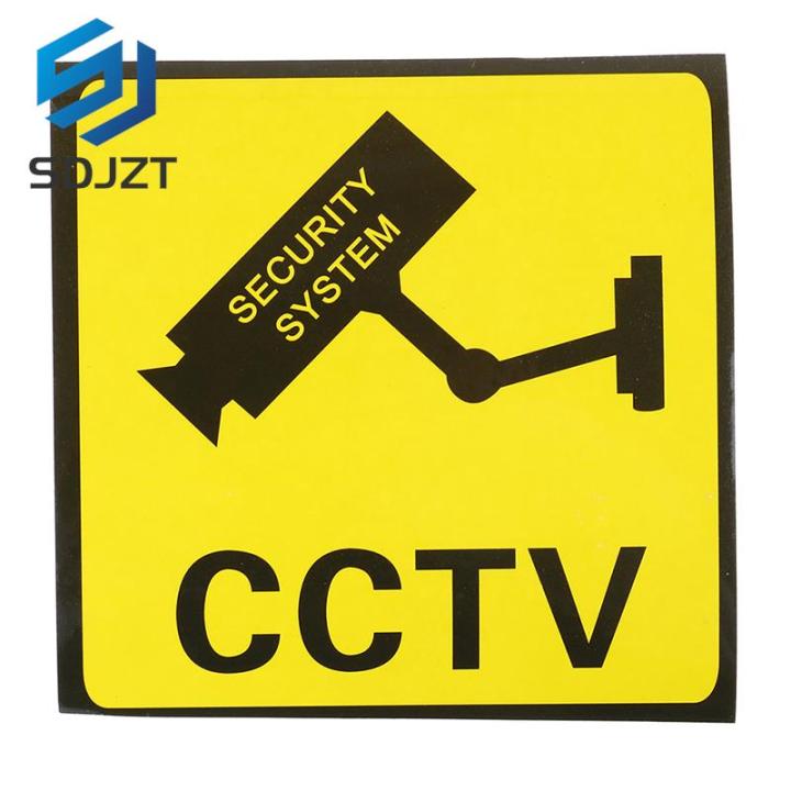 10pcs 10x10cm Warning Sticker Monitoring Warning Sign Security Warning ...