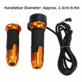 1 Pair Durable 12V-99V Throttle Accelerator Grip with Button Three Speed Twist Throttle Grip 5 Colors Handlebar Grips Electric Scooters. 