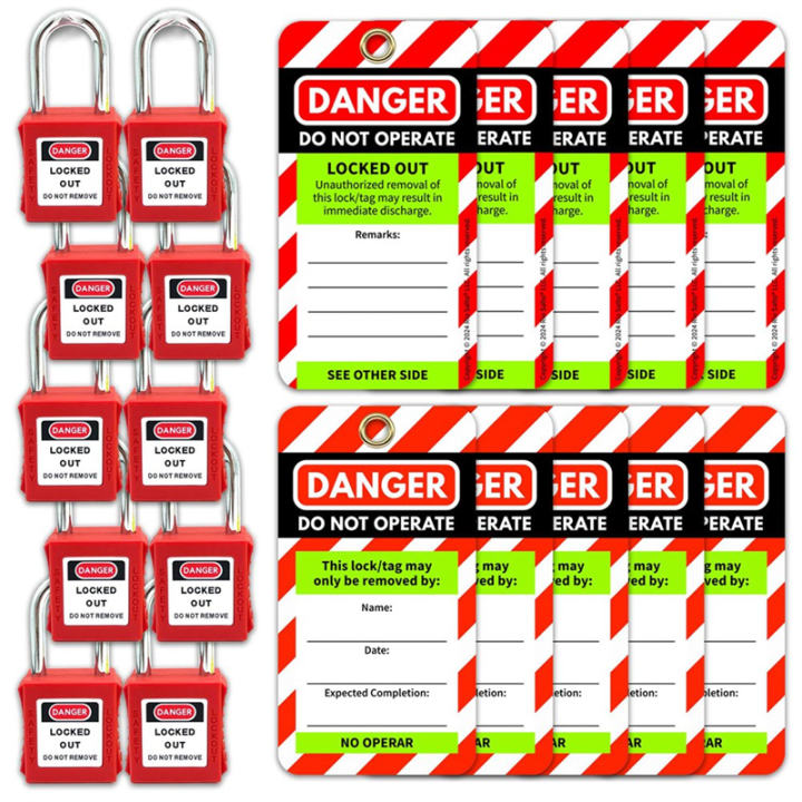 Lockout Tagout Tags and Padlocks Red Safety Tag Easy Identification Lock Out Kit Tagout Locks Red Lock Padlock Tag Out