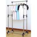 Adjustable Double Pole Telescopic Clothes Rack. 