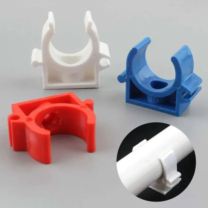 MECCANIXITY 100-Pack PVC U-Type Tube Pipe Clips – 20mm Inner Diameter Snap-On Connectors For Hose, Electrical Conduit, And Home Piping Projects