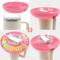 1 Piece Snack Bowl for 40Oz Cup with Handle Reusable Snack Tray Pink Silica Gel for Snack Tray. 