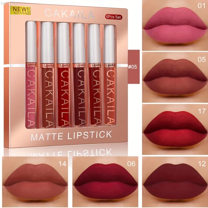 WENYAN%20CAKAILA%206-Color%20Lip%20Gloss%20Lipstick%20Set%20Liquid%20Matte%20Velvet%20Matte%20Women's%20Makeup%20Long-lasting%20Waterproof%20Non-stick%20Cup%20Non-fade%20-%20Image%209