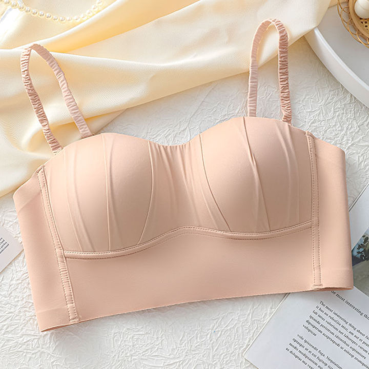 Strapless%20underwear%20women's%20bandeau%20wrap%20big%20show%20small%20anti-light%20and%20traceless%20underwire%20summer%20thin%20bra%20-%20Image%208