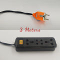 3 Meters Wire 4 Port Heavy Duty Power Electric Multiplug Extension Board Black SXA-036. 