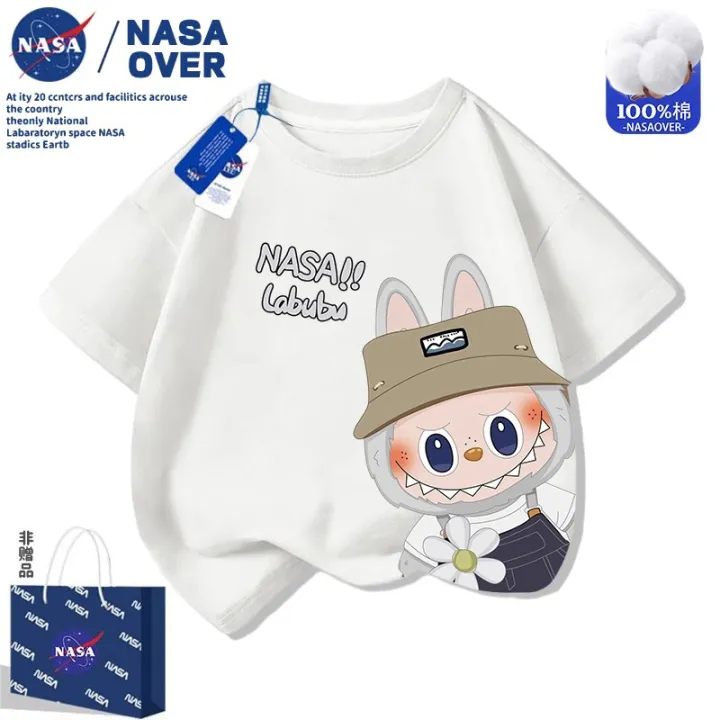 NASA%20Cartoon%20Lab%20Short%20Sleeve%203-14%20Years%20Old%20Summer%20New%20Children's%20T-Shirt%20for%20Big%20Kids%20Stylish%20Versatile%20Trendy%20Top%20-%20Image%205