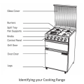 Glen Cooking Range Stainless Steel Gas Grill, Gas Oven 1 Triple Ring, 3 Alloy Burners Auto Ignition. 