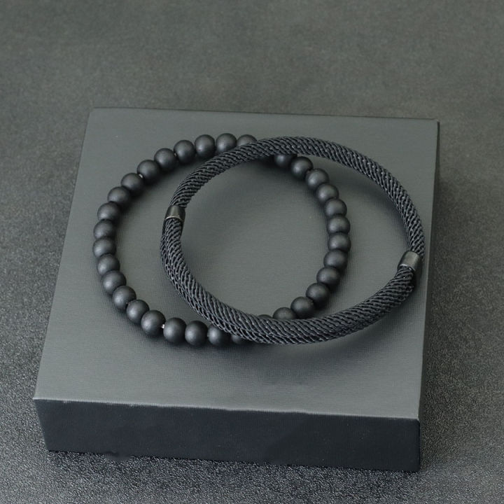 ios H Men's Bracelet Set Red Line Bra Fashion Stamp Gradient Transport New n Joia Men's Gift Arm Set of 2 Sliding Adjustable AccesorHerres