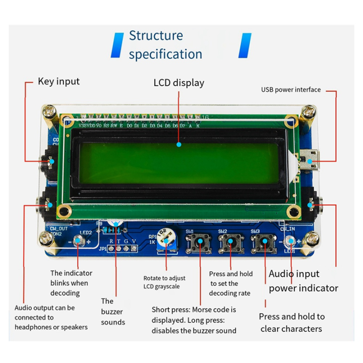 NCANRUI%20New%20Upgraded%20-069B%20CW%20Morse%20Code%20Decoder%20Trainer%20Parts%20Electronic%20DIY%20Circuit%20Board%20Welding%20Practice%20Kit%20-%20Image%208